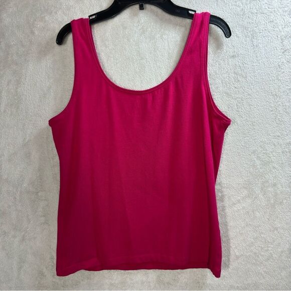 Talbots Pink Tank Top Cami‎ Layering Cotton/Modal/Spandex Size L Petite - Picture 5 of 6